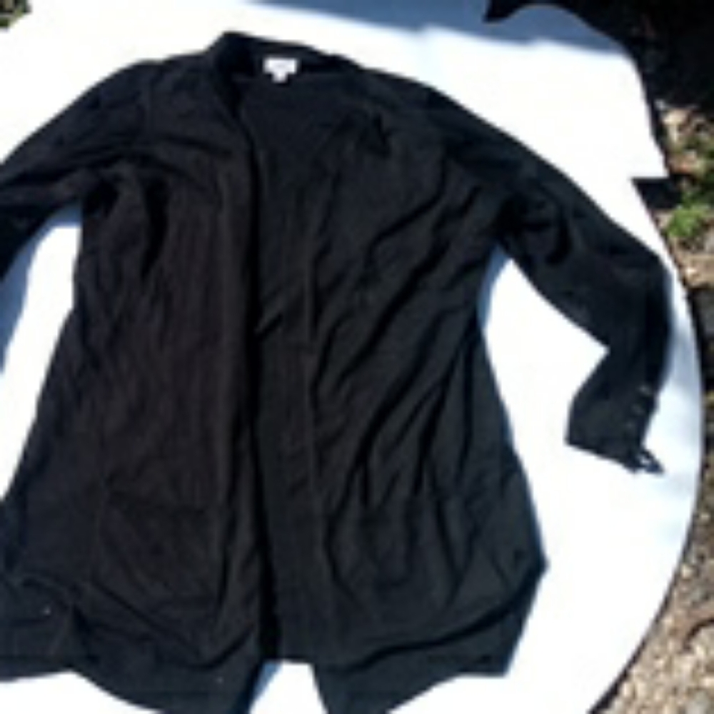 Open. Front long cable cardigan